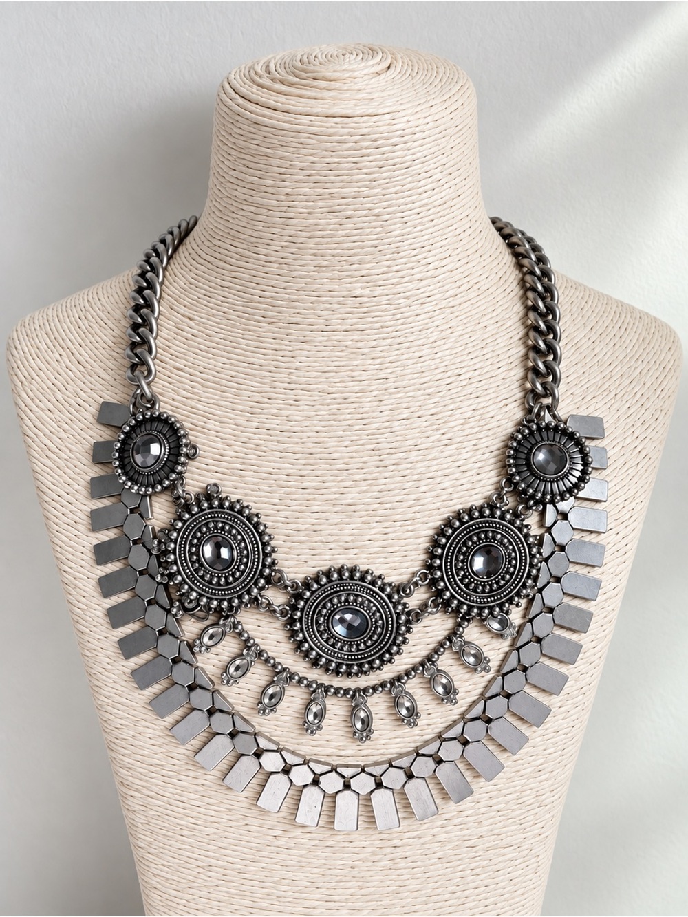 Aldo Statement Necklace with Ornate Medallions